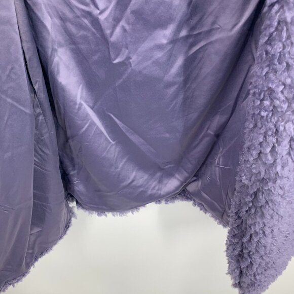 Torrid 0 Maxi Coat Size 12 Purple Soft Sherpa Open Front Lined NWT - Picture 12 of 15